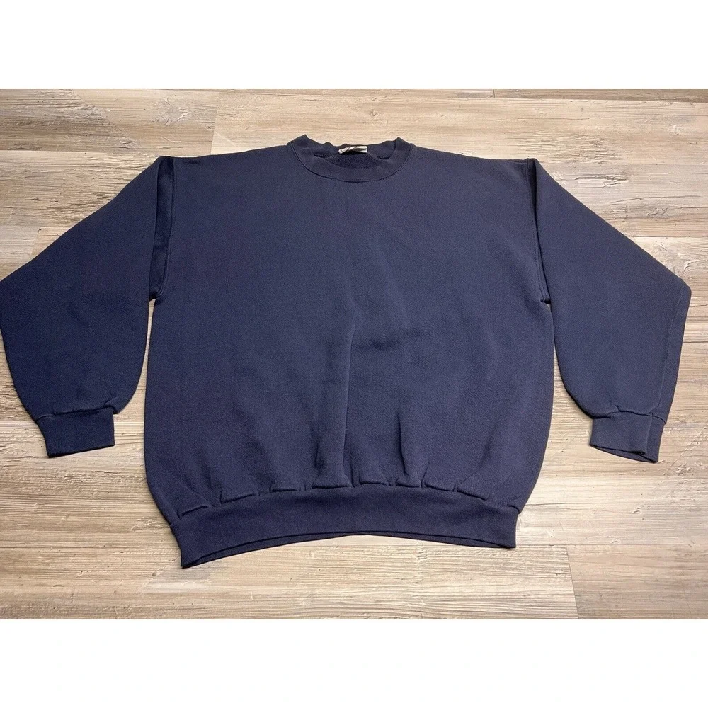 Vintage Faded Sweatshirt Boxy Fit Levi Britannia Crewneck‎ Blue Mens Size L Dad